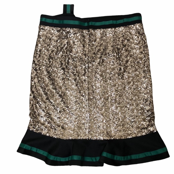 NWT Eloquii Gold Sequined Tulip Skirt Green Black - Picture 4 of 5